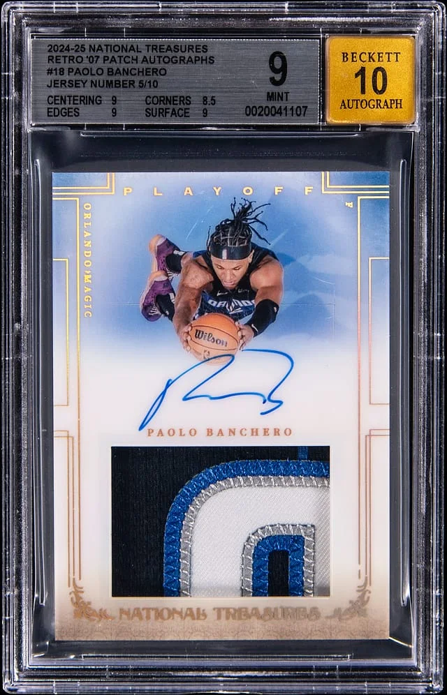 2024-25 Panini National Treasures Paolo Banchero Retro '07 Patch Autographs #RET-PLO card image
