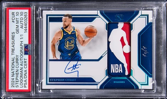 2024-25 Panini National Treasures Stephen Curry Logoman Autograph #LA-CUR card image