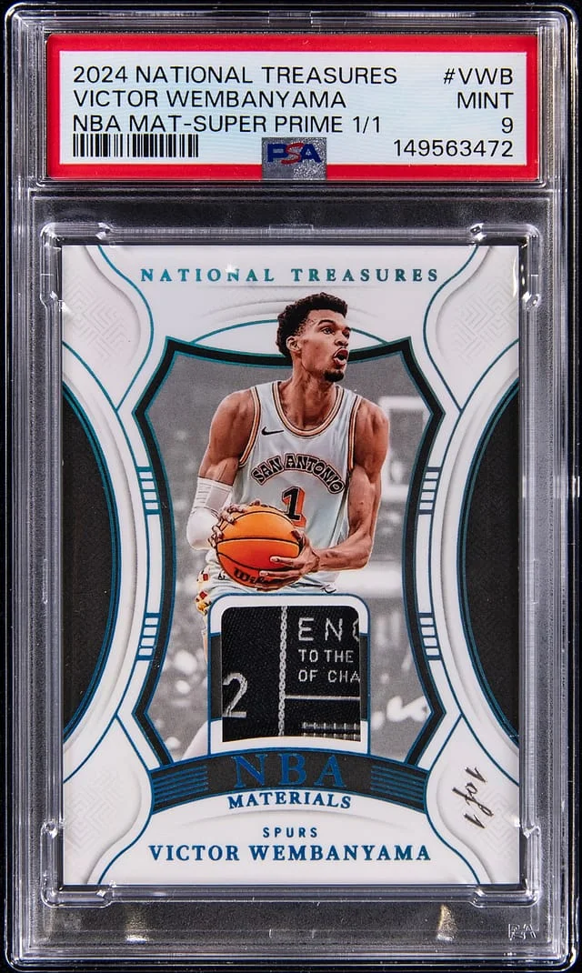 2024-25 Panini National Treasures Victor Wembanyama NBA Materials Super Prime #NBA-VWB card image