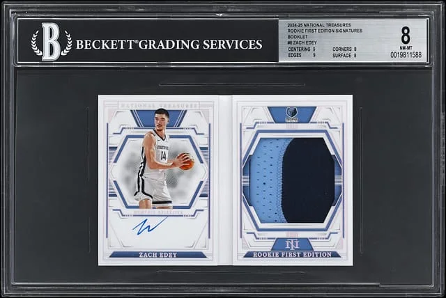 2024-25 Panini National Treasures Zach Edey First Edition Signatures Booklet #RFE-EDY card image