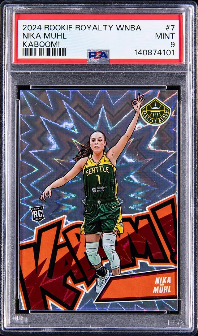 2024-25 Panini Nika Muhl Instant Royalty WNBA Kaboom! #7 card image