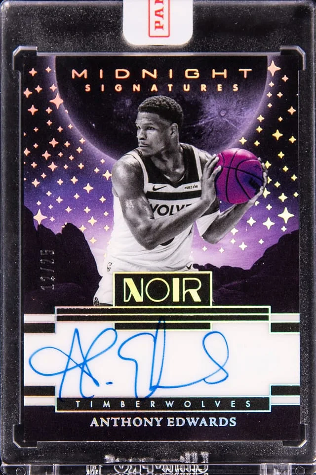 2024-25 Panini Noir Anthony Edwards Midnight Signatures #MNS-ANT card image