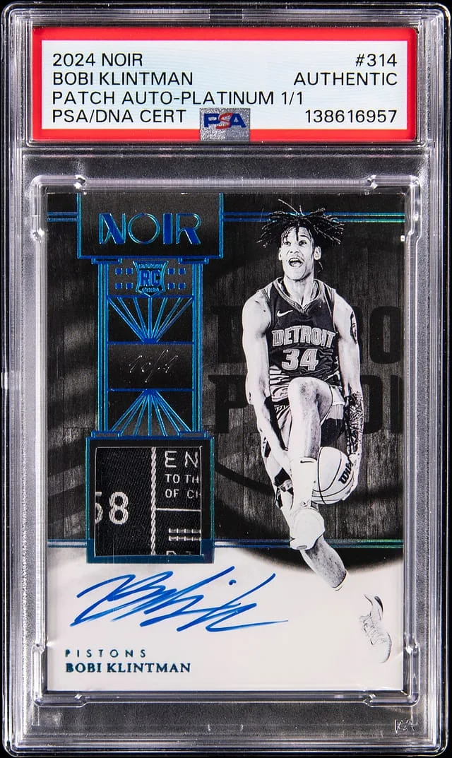 2024-25 Panini Noir Bobi Klintman Patch Autographs Platinum #314 card image