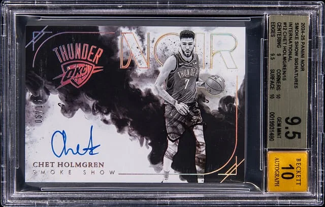 2024-25 Panini Noir Chet Holmgren Smoke Show Signatures International #12 card image