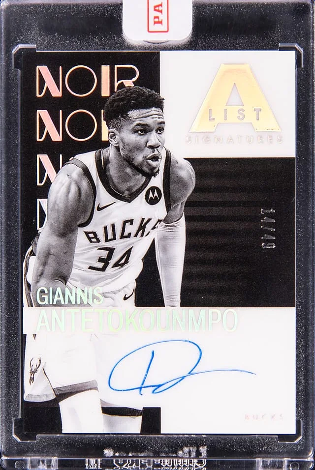 2024-25 Panini Noir Giannis Antetokounmpo A List Signatures #AL-GNA card image