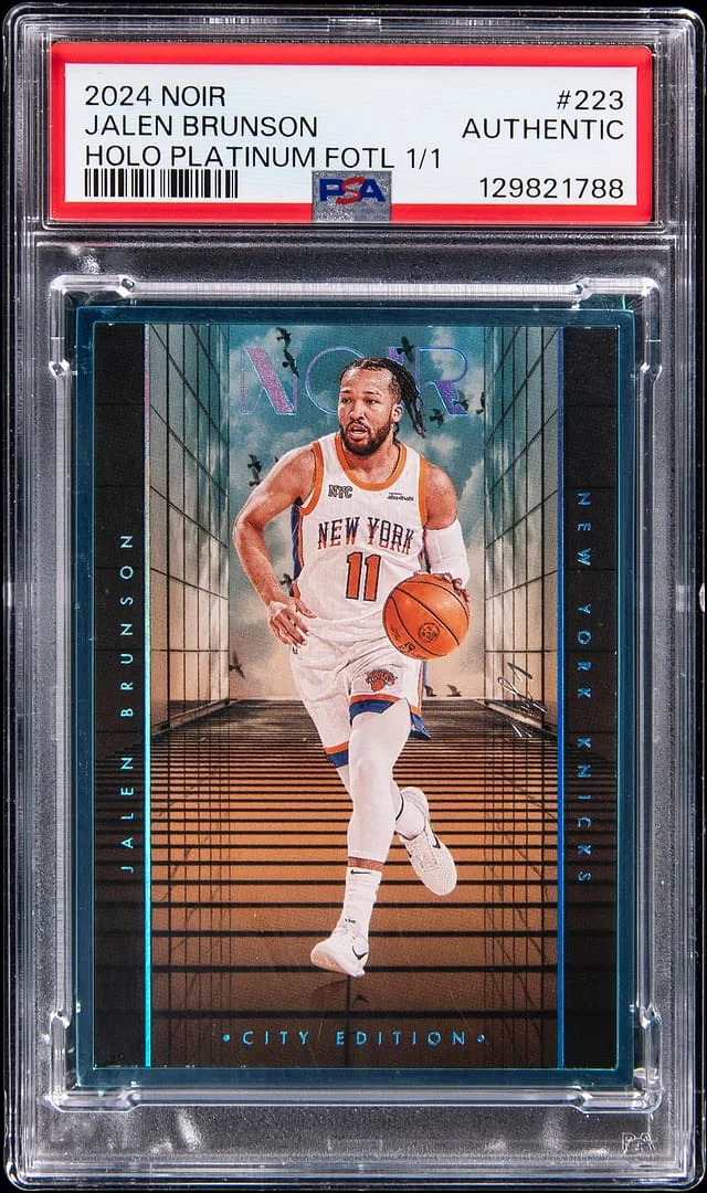 2024-25 Panini Noir Jalen Brunson Holo Platinum FOTL City Edition #223 card image