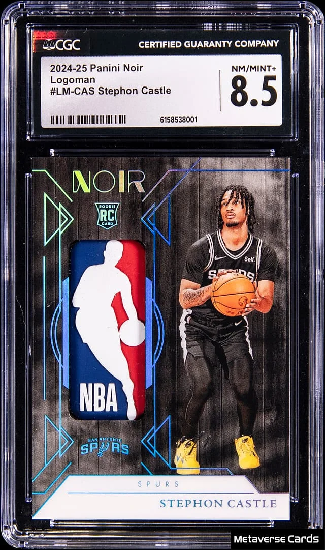 2024-25 Panini Noir Stephon Castle Logoman #LM-CAS card image