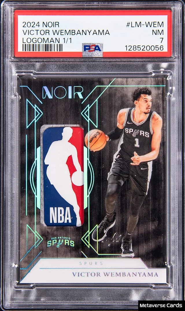 2024-25 Panini Noir Victor Wembanyama NBA Logoman #LM-WEM card image