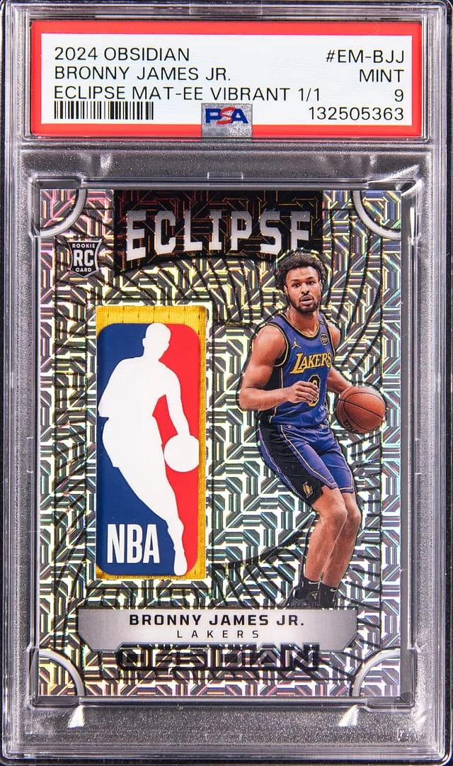 2024-25 Panini Obsidian Bronny James Jr. Logoman Eclipse Materials Electric Etch Vibrant #EM-BJJ card image