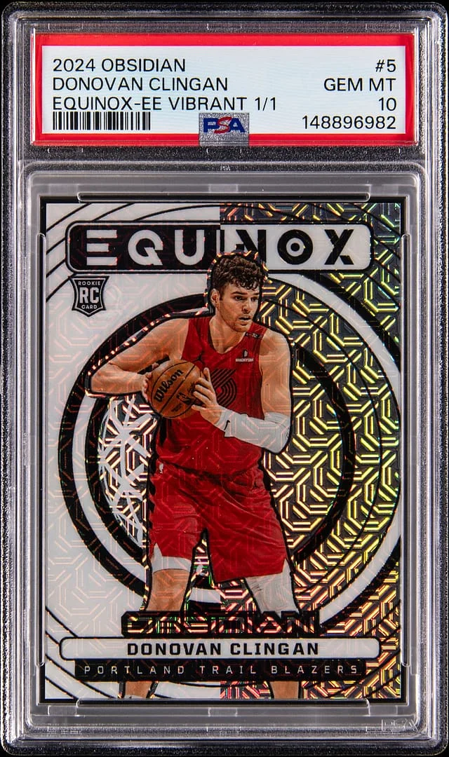 2024-25 Panini Obsidian Donovan Clingman Equinox Electric Etch Vibrant Mojo Flood #5 card image