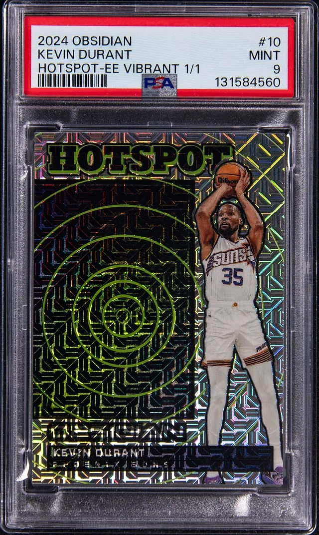 2024-25 Panini Obsidian Kevin Durant Hotspot Electric Etch Vibrant #10 card image