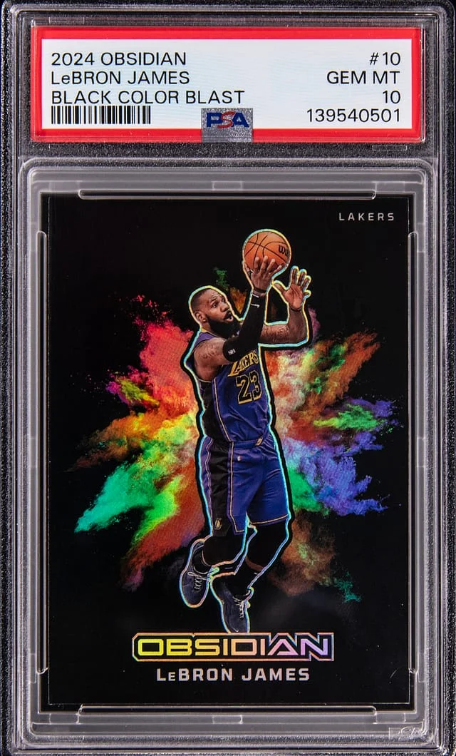 2024-25 Panini Obsidian LeBron James Black Color Blast #10 card image