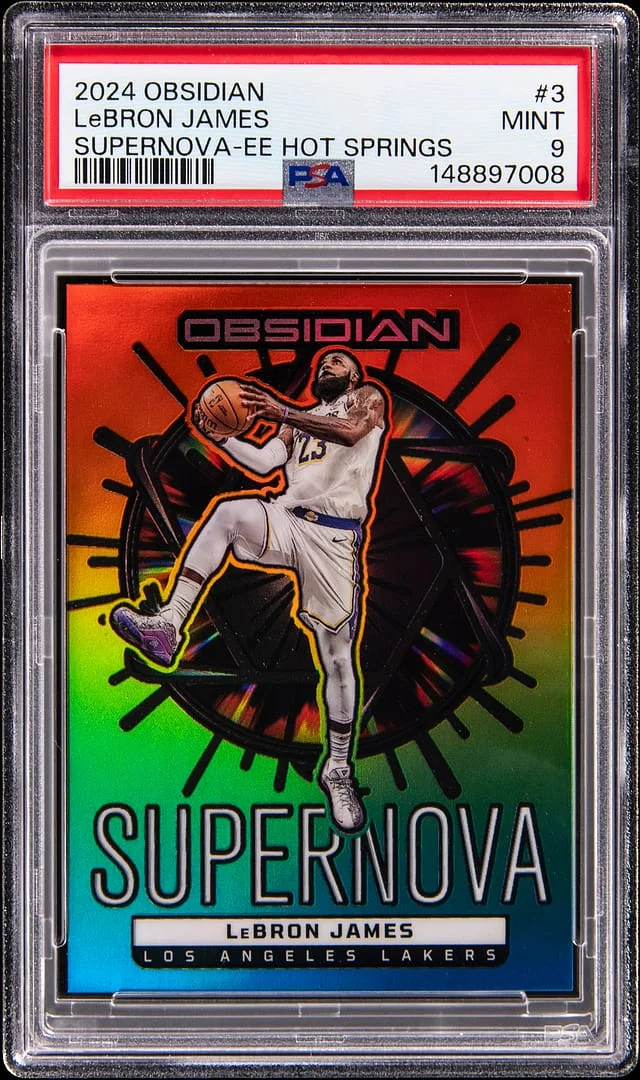 2024-25 Panini Obsidian LeBron James Supernova Electric Etch Hot Springs Flood #3 card image