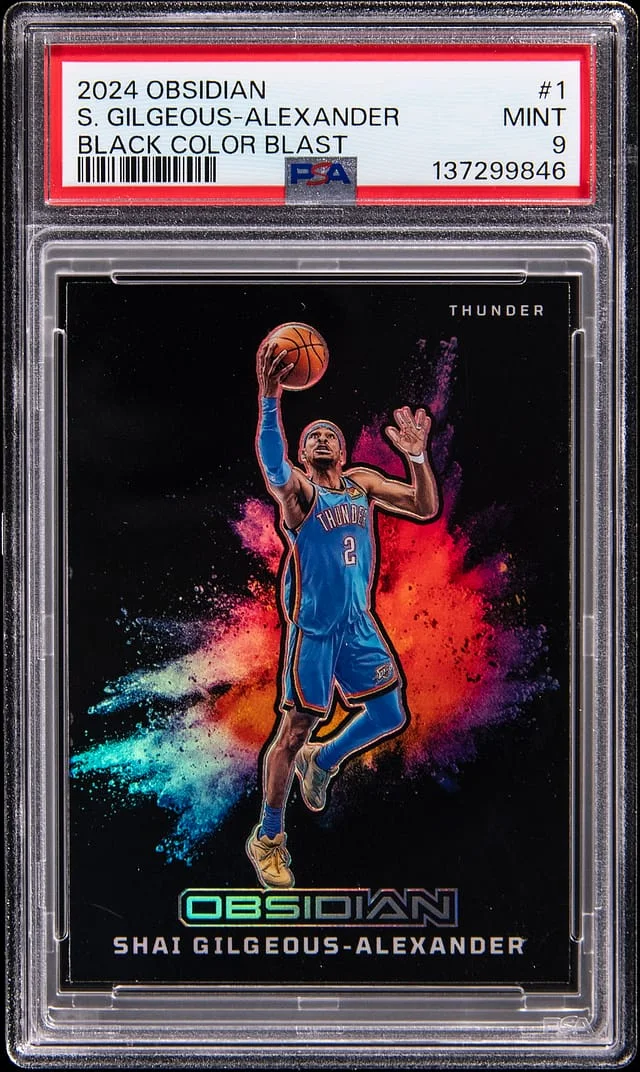 2024-25 Panini Obsidian Shai Gilgeous-Alexander Black Color Blast #1 card image