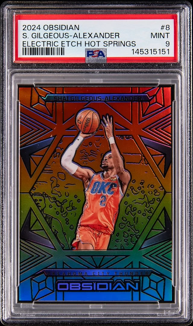 2024-25 Panini Obsidian Shai Gilgeous-Alexander Electric Etch Hot Springs #8 card image