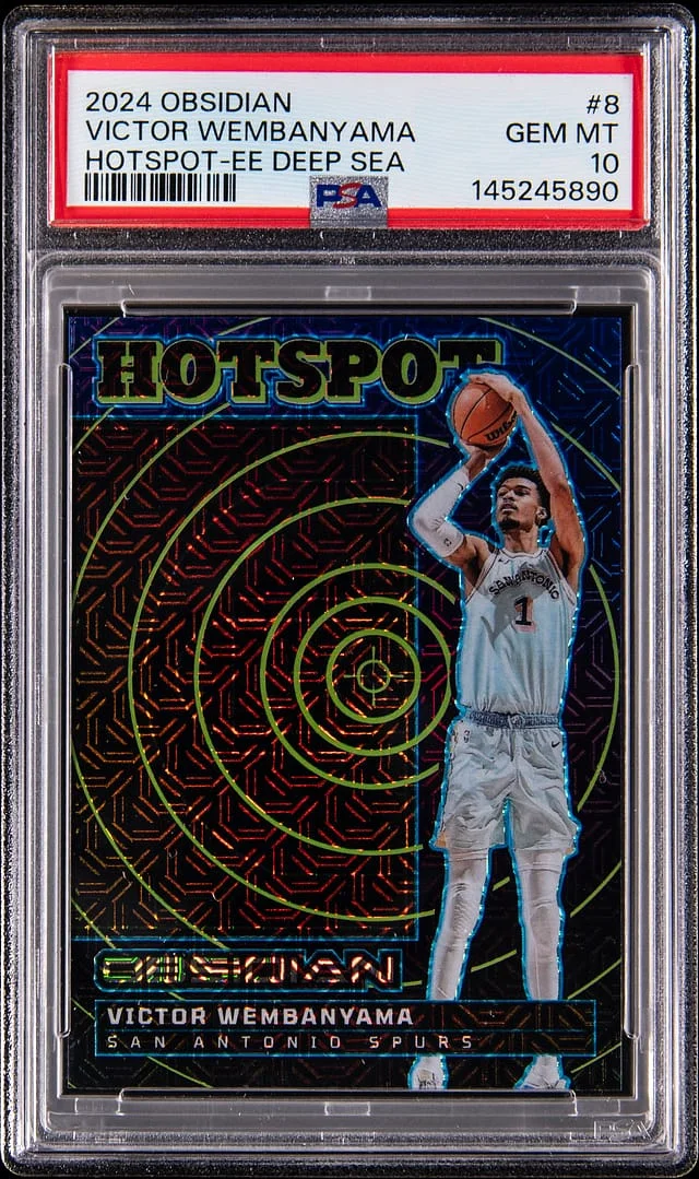 2024-25 Panini Obsidian Victor Wembanyama Hotspot Electric Etch Deep Sea #8 card image