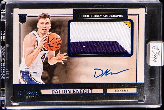 2024-25 Panini One and One Dalton Knecht Jersey Autographs Blue #RJA-KNE card image