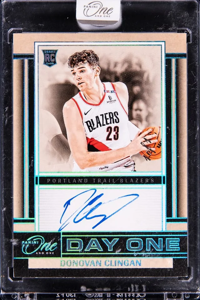 2024-25 Panini One and One Donovan Clingan Day One Signatures Platinum #DOS-CLG card image