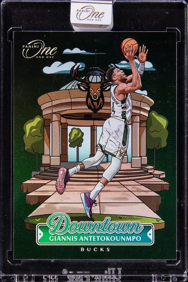 2024-25 Panini One and One Giannis Antetokounmpo - Panini Encased Downtown #8 card image