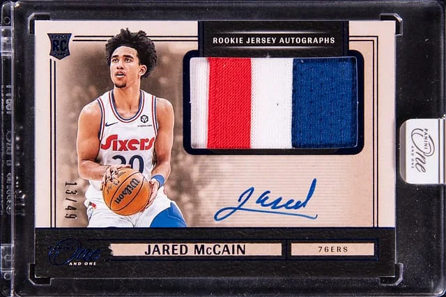 2024-25 Panini One and One Jared McCain Jersey Autograph #RJA-JAR card image