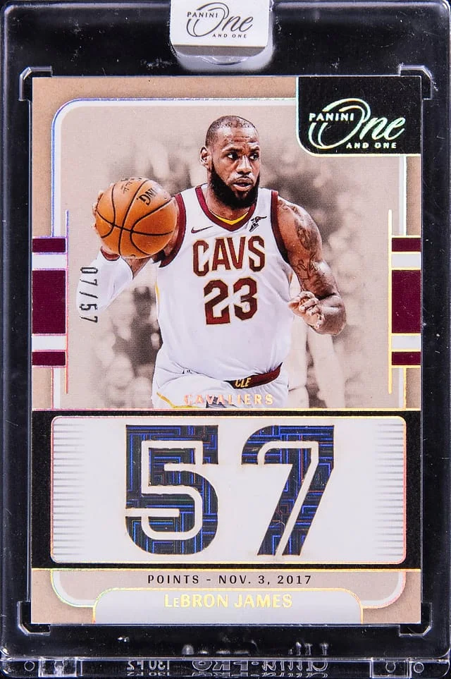 2024-25 Panini One and One LeBron James - Panini Encased Stats #27 card image