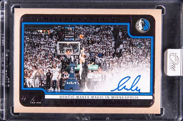 2024-25 Panini One and One Luka Doncic Timeless Moments Autograph Purple #TMA-LUK card image