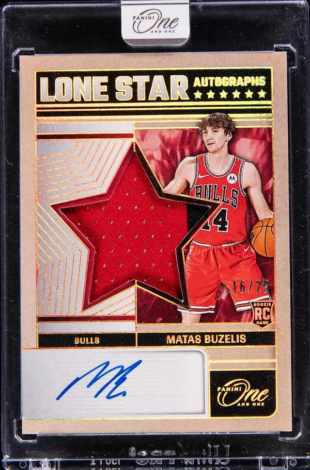 2024-25 Panini One and One Matas Buzelis Lone Star Autographs #LSA-BUZ card image