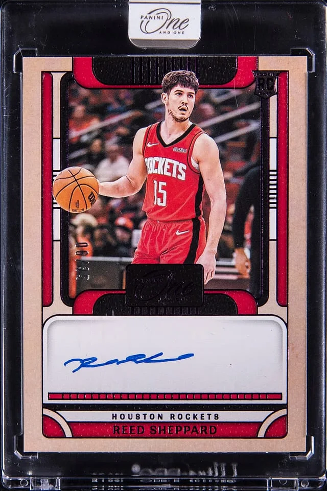 2024-25 Panini One and One Reed Sheppard Autographs Purple #RA-SHP card image