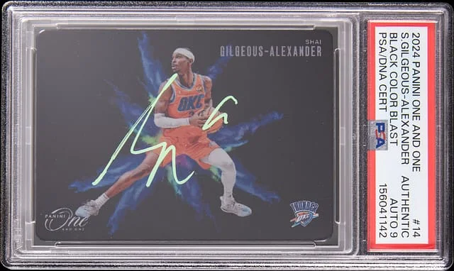 2024-25 Panini One and One Shai Gilgeous-Alexander Black Color Blast #14 card image