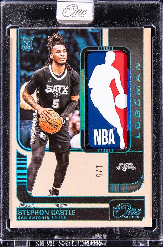 2024-25 Panini One and One Stephon Castle Patch - Panini Encased Logoman #LM-CAS card image