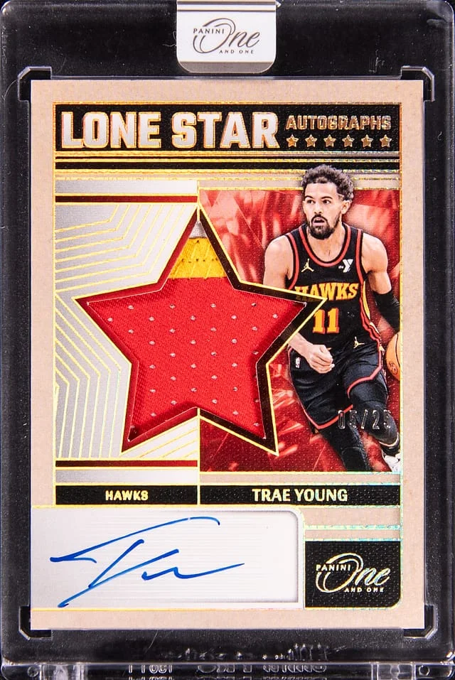 2024-25 Panini One and One Trae Young Lone Star Autographs #LSA-YNG card image