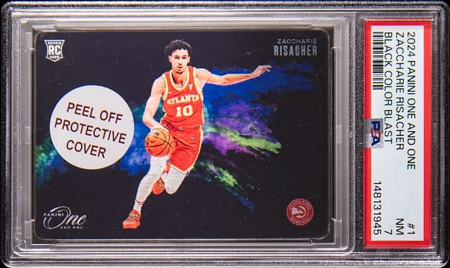 2024-25 Panini One and One Zaccharie Risacher Black Color Blast #1 card image