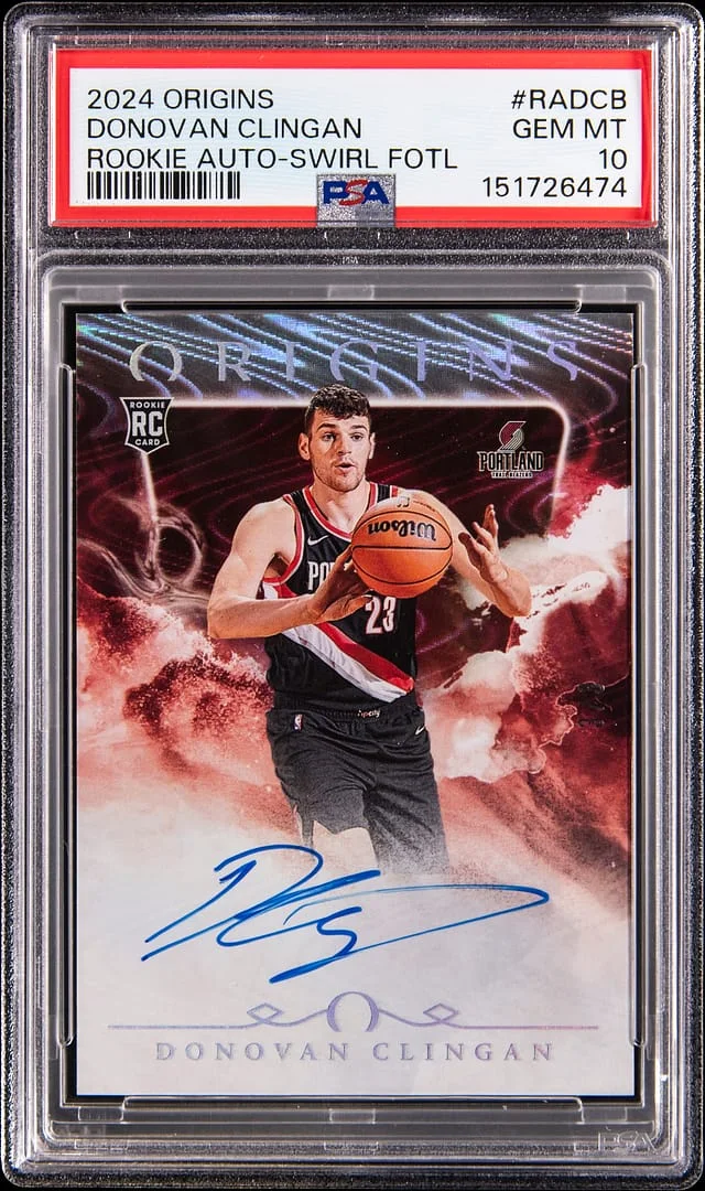 2024-25 Panini Origins Donovan Clingan Autograph Swirl FOTL #RA-DCB card image
