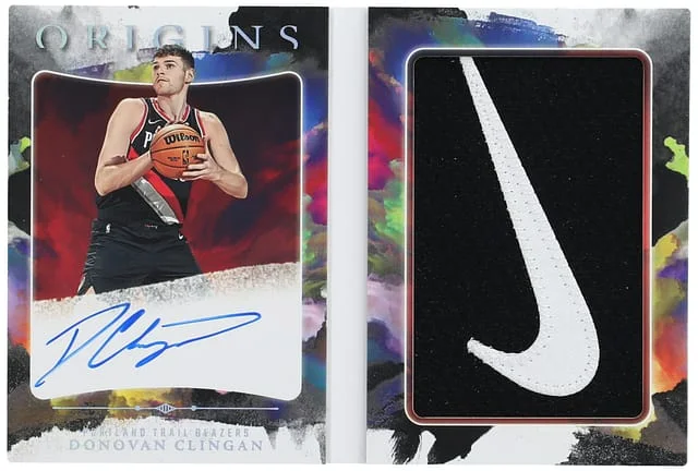 2024-25 Panini Origins Donovan Clingan Autograph Booklet Patch Black #RAB-DCB card image
