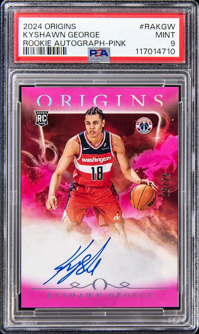 2024-25 Panini Origins Kyshawn George Autograph. Pink #RAKGW card image
