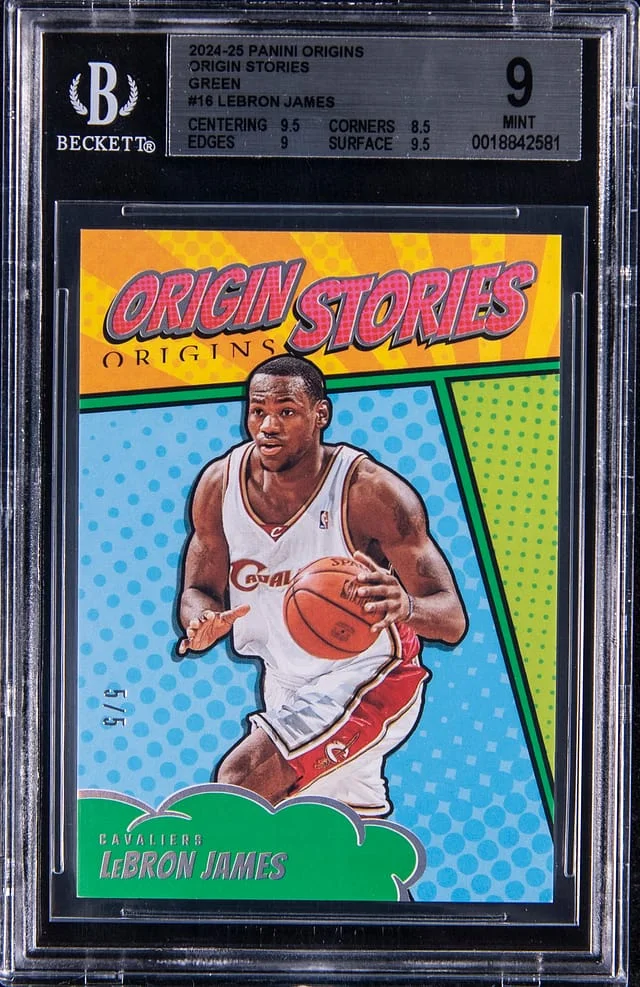 2024-25 Panini Origins LeBron James Origin Stories Green #16 card image