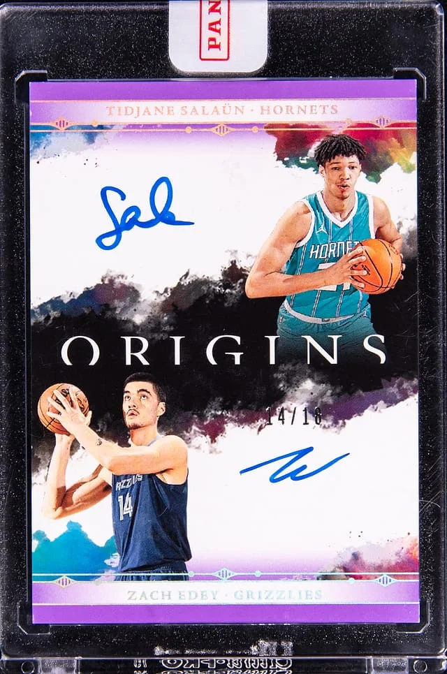 2024-25 Panini Origins Tidjane Salaun/Zach Edey Dual Dual Signatures #6 card image