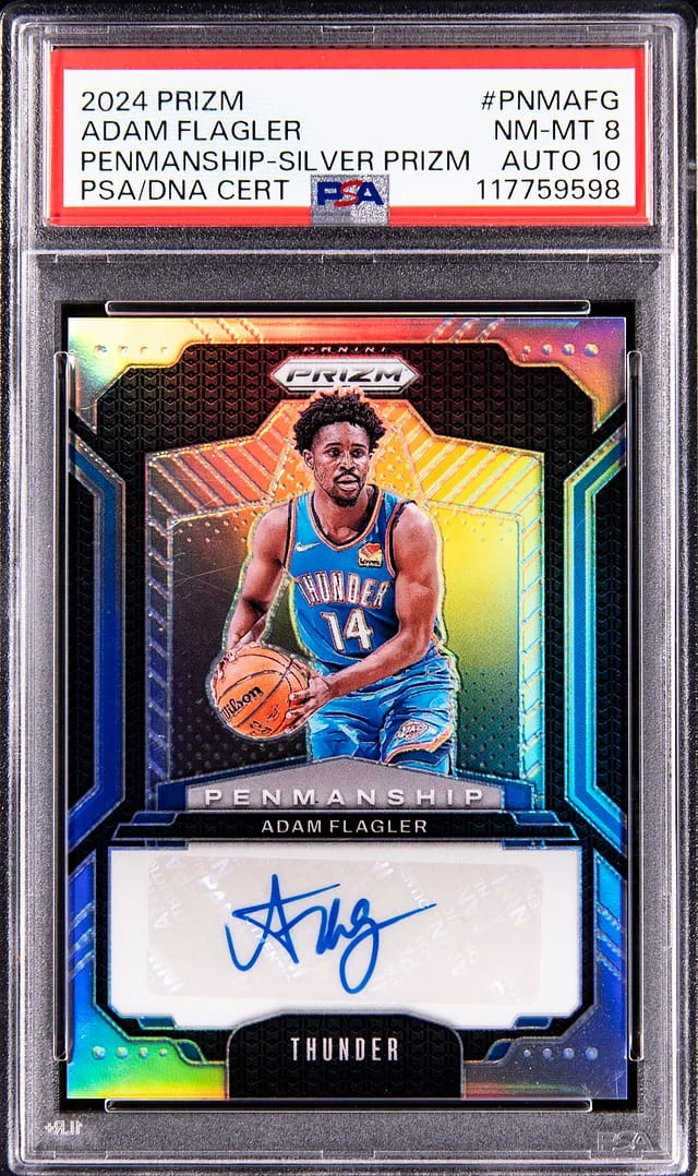 2024-25 Panini Prizm Adam Flagler Penmanship Silver Prizm #PNM-AFG card image