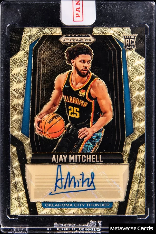 2024-25 Panini Prizm Ajay Mitchell Black Gold #RS-MIT card image
