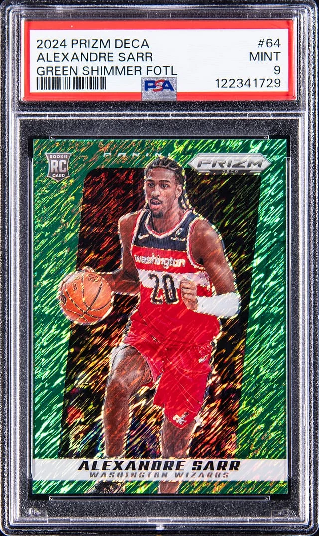 2024-25 Panini Prizm Alexandre Sarr Deca Green Shimmer FOTL #64 card image