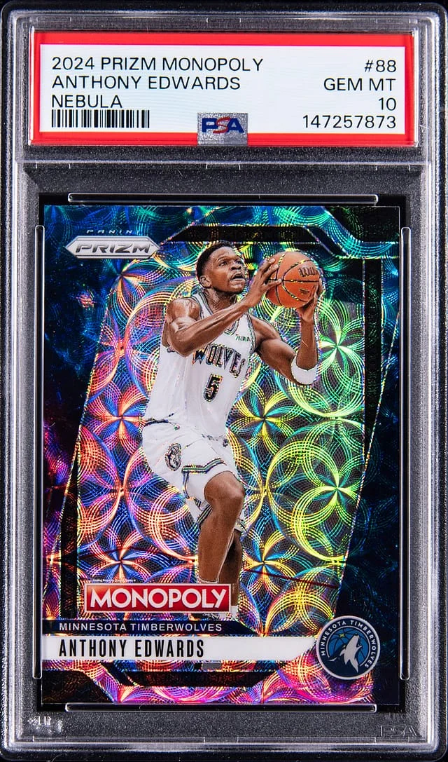 2024-25 Panini Prizm Anthony Edwards Monopoly Nebula #88 card image