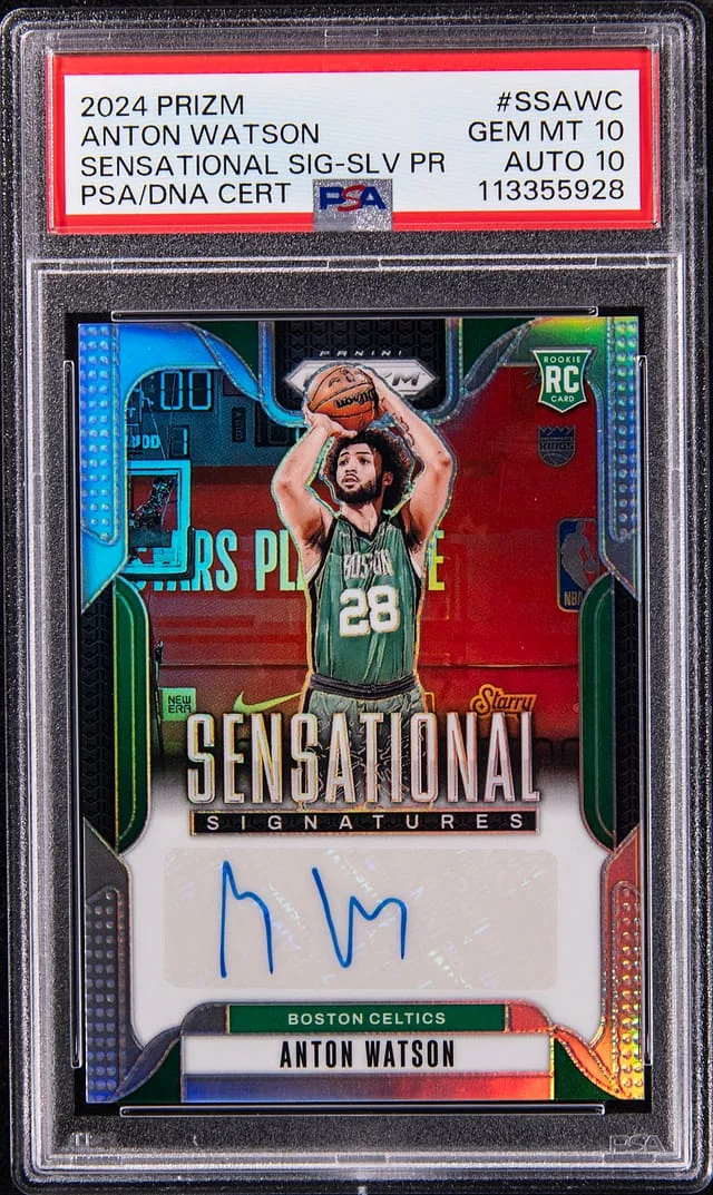 2024-25 Panini Prizm Anton Watson Sensational Signatures Silver Prizm #SS-AWC card image