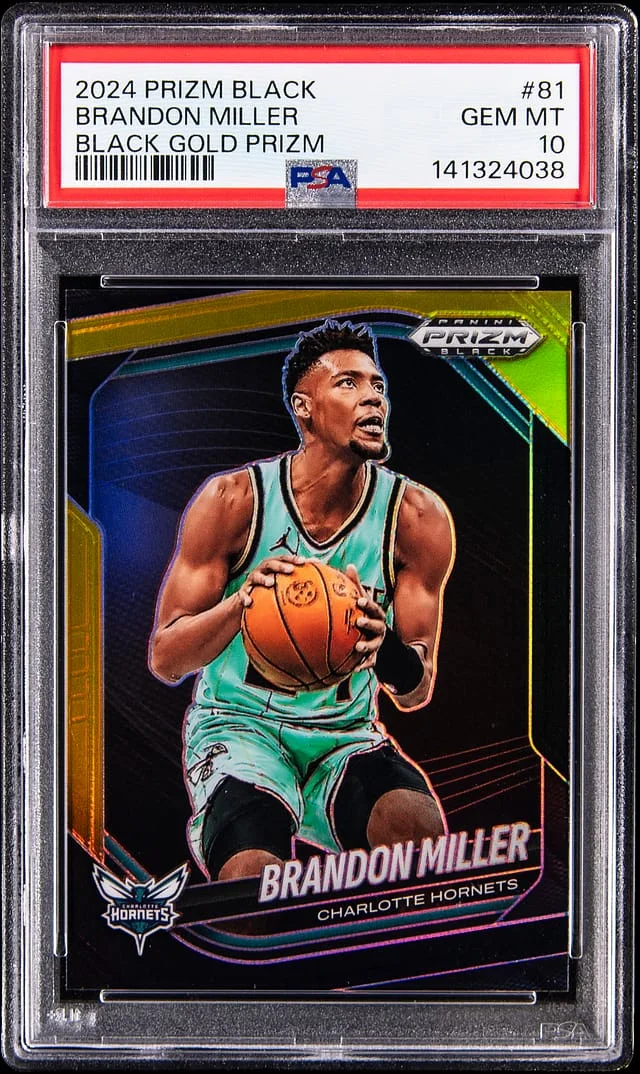 2024-25 Panini Prizm Brandon Miller Black Black Gold Prizm #81 card image