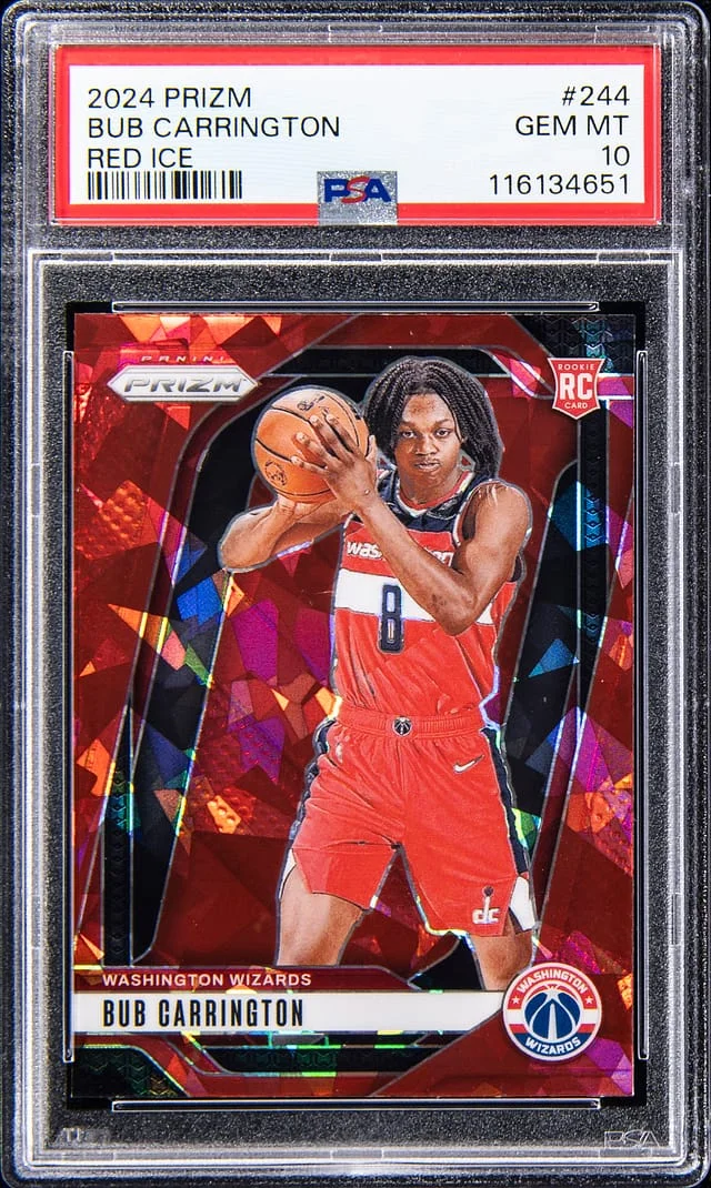 2024-25 Panini Prizm Bub Carrington Red Ice #244 card image
