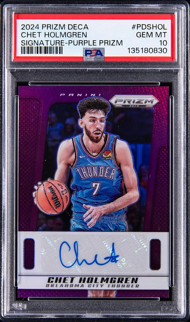 2024-25 Panini Prizm Chet Holmgren Deca Signature Purple Prizm #PDS-HOL card image