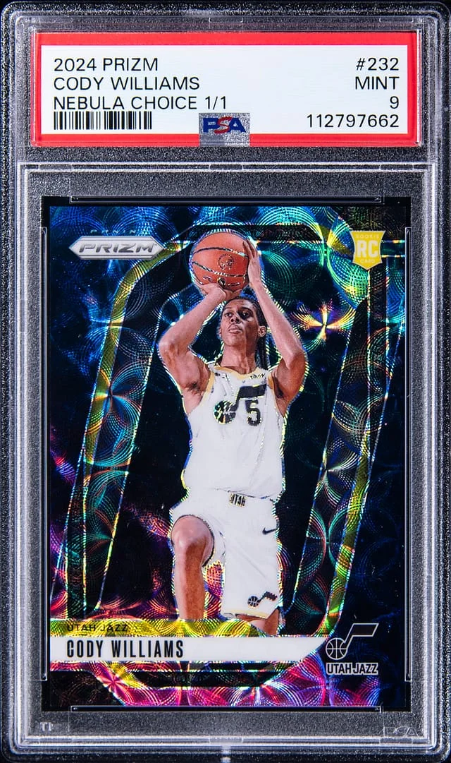2024-25 Panini Prizm Cody Williams Nebula Choice #232 card image