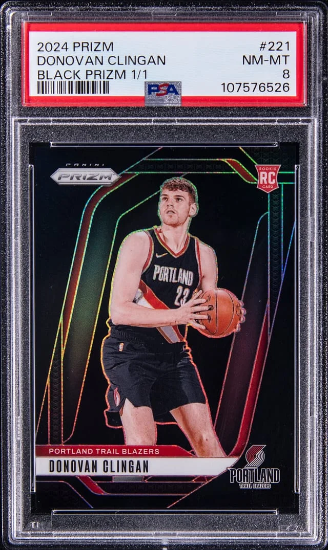 2024-25 Panini Prizm Donovan Clingan Black Prizm #221 card image