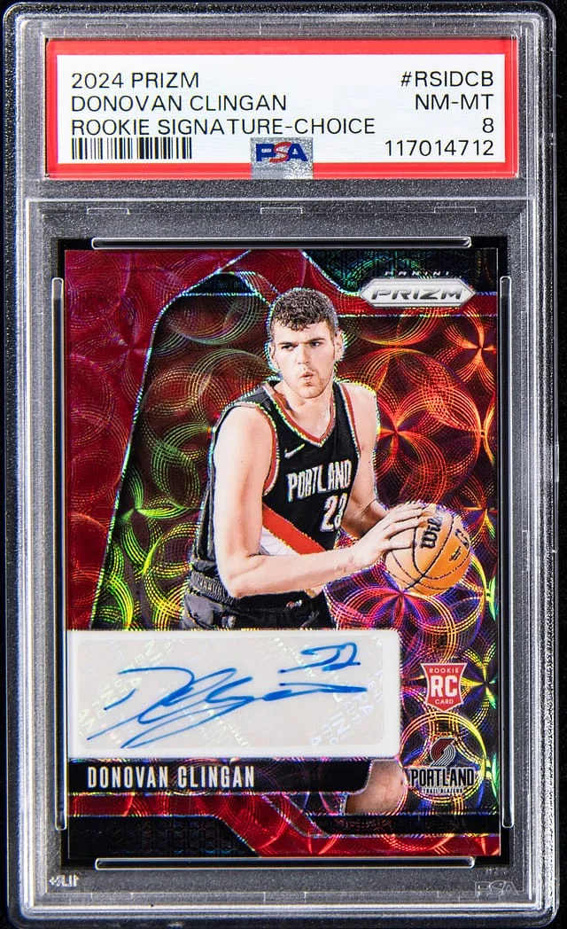 2024-25 Panini Prizm Donovan Clingan Signature Blue Choice #RSIDCB card image