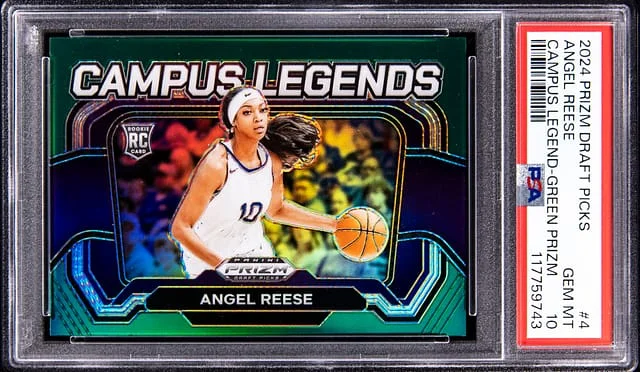 2024-25 Panini Prizm Draft Picks Angel Reese Campus Legend Green Prizm #4 card image