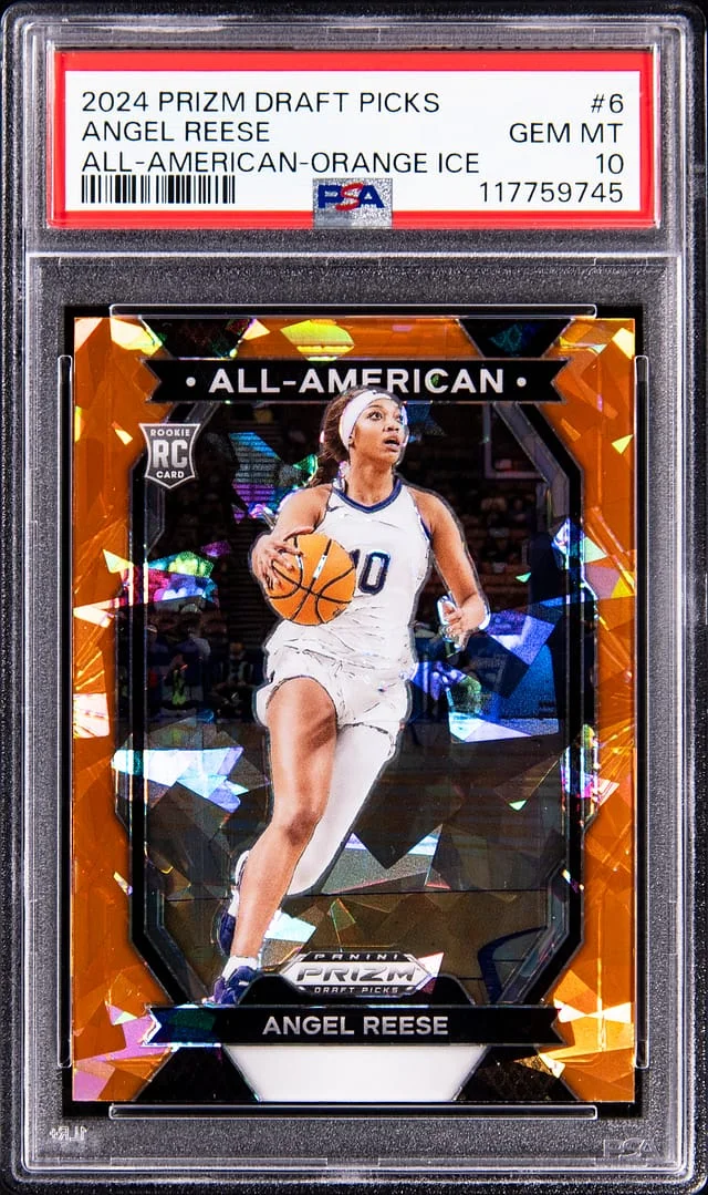 2024-25 Panini Prizm Draft Picks Angel Reese All-American Orange Ice Prizm #6 card image